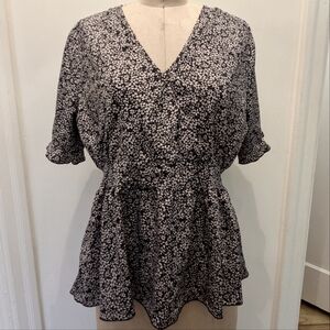 Peplum Surplice Blouse